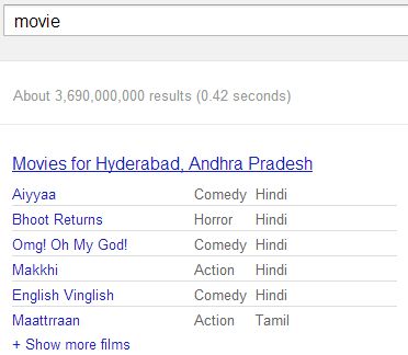 movies search result