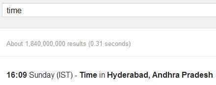 time search result