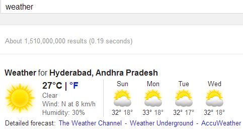 weather search result